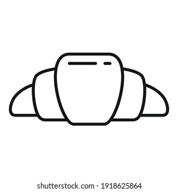 Croissant icon. Outline croissant vector icon for web design isolated on white background