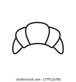 icono croissant sobre fondo blanco, estilo de línea, ilustración vectorial