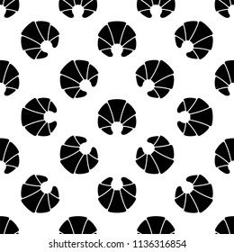 Croissant Icon Seamless Pattern, Bread Pastry Vector Art Illustration