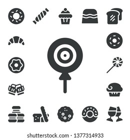 croissant icon set. 17 filled croissant icons.  Collection Of - Bagel, Croissant, Donut, Candy, Toast, Doughnut, Sweet, Muffin, Macaron, Bread