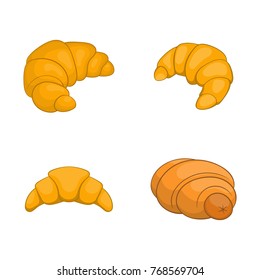 Croissant icon set. Cartoon set of croissant vector icons for your web design isolated on white background