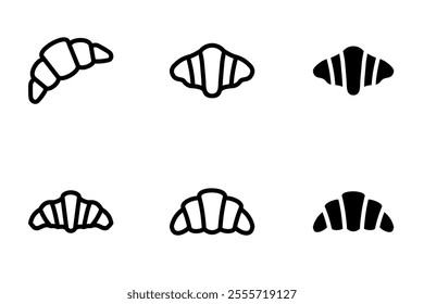 croissant icon set	design concept