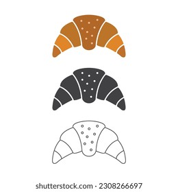 Croissant Icon Set Vector Design.