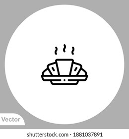 Croissant icon sign vector,Symbol, logo illustration for web and mobile
