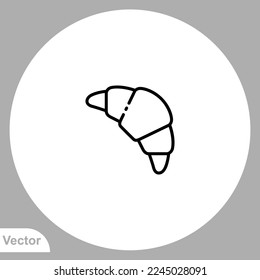 Croissant icon sign vector,Symbol, logo illustration for web and mobile