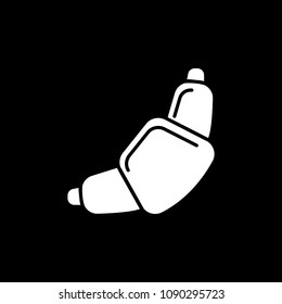 Croissant icon. Silhouette Croissant vector icon for web design isolated on black background