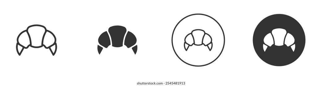 Icono de croissant Logotipo de Vector de contorno simple