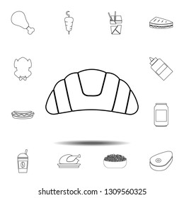 croissant icon. Simple thin line, outline vector element of Fast food icons set for UI and UX, website or mobile application