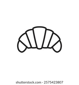 Croissant icon Simple thin outline