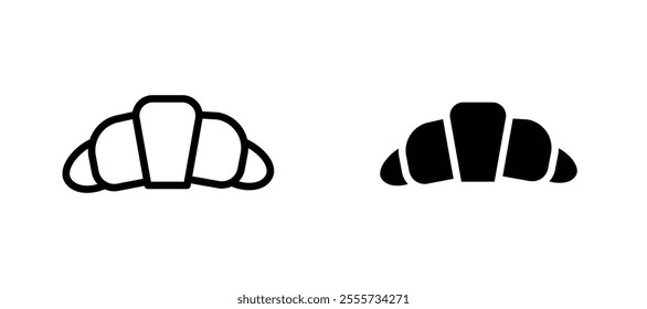 Croissant icon symbol collection on white background.