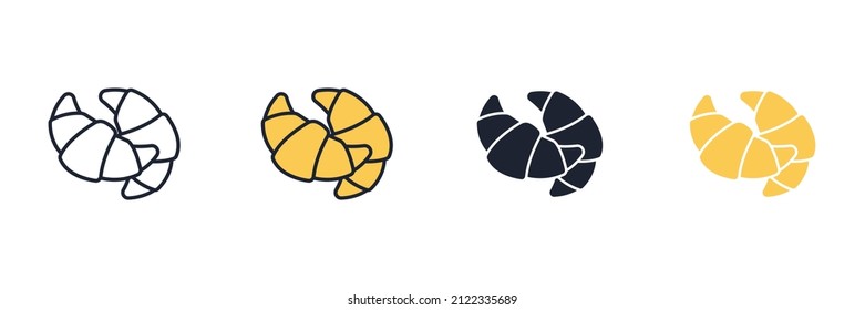 Croissant  icon symbol template for graphic and web design collection logo vector illustration