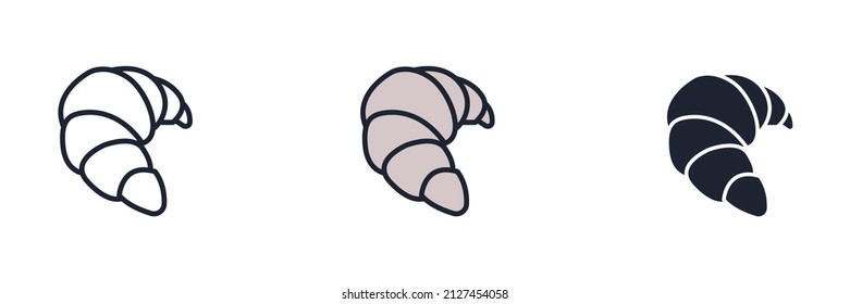croissant icon symbol template for graphic and web design collection logo vector illustration