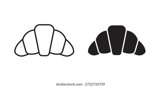 Symbol für Croissant. Vektor-EPS 10. Zeile und Glyphensymbol
