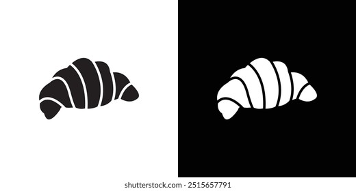 Croissant icon Thin line flat illustration