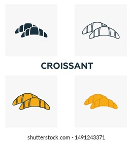 Croissant icon. Thin line symbol design from coffe shop icon collection. UI and UX. Creative simple croissant icon for web and mobile.