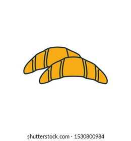 Croissant icon. Thin line symbol design from coffe shop icon collection. UI and UX. Creative simple croissant icon for web and mobile.