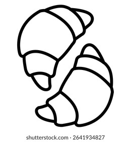 Croissant icon Thin line vector design