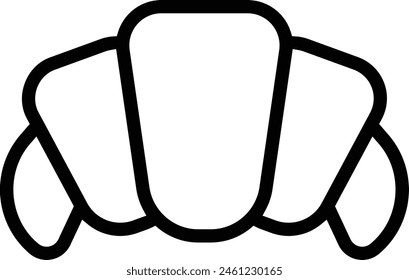 croissant icon. Thin linear style design isolated on white background