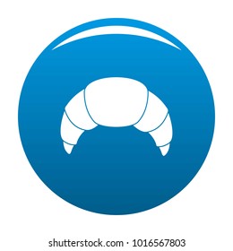 Croissant icon vector blue circle isolated on white background 