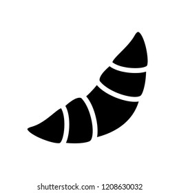 Croissant Icon Vector. Breakfast Cake on Glyph Style & White Background. EPS 10.
