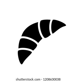 Croissant Icon Vector. Breakfast Cake on Glyph Style & White Background. EPS 10.