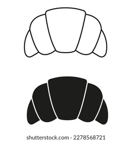 Croissant icon vector. Cake illustration sign. dessert symbol. Sweet logo.