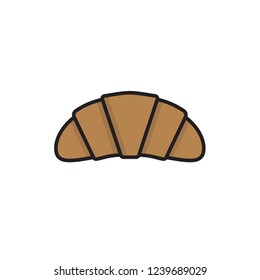 croissant icon vector design. bakery icon with fill outline style