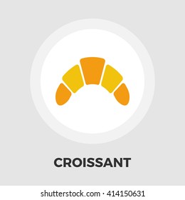 Croissant icon vector. Flat icon isolated on the white background. Editable EPS file. Vector illustration.