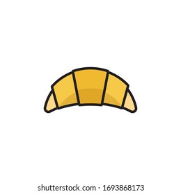 croissant icon vector illustration filled outline style design. isolated on white background