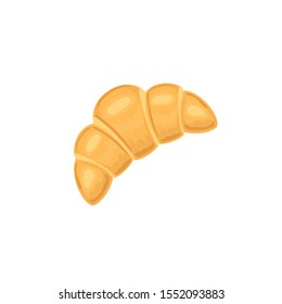 Croissant icon, vector illustration. Croissant isolated background. Brown croissant. Croissant flat design. Bun icon.