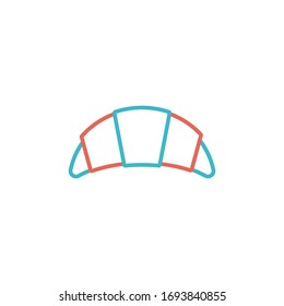 croissant icon vector illustration with two color line style. isolated on white background