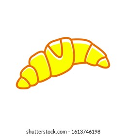 Croissant icon vector isolated on white background, Croissant sign, line or linear sign, element design in outline color style.