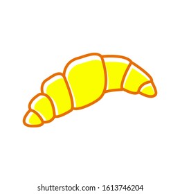 Croissant icon vector isolated on white background, Croissant sign, line or linear sign, element design in outline color style.