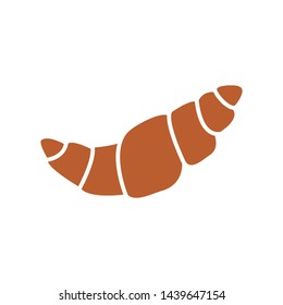 Croissant icon vector outline color isolated on white background