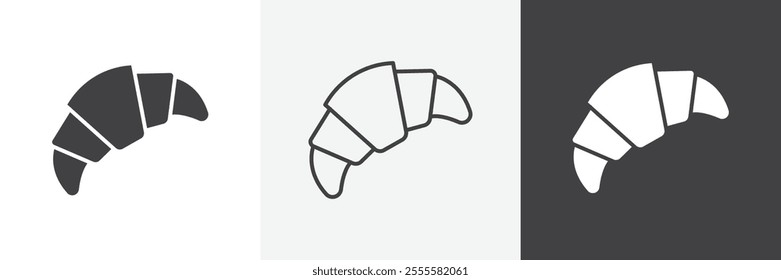 Croissant icon vector set for ui designs
