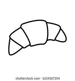 Croissant icon vector in simple design