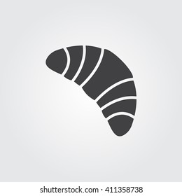 croissant icon vector, solid illustration, pictogram isolated on gray