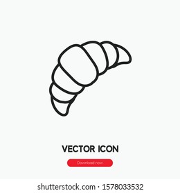 Croissant icon vector. Croissant  symbol. Linear style sign for mobile concept and web design. Croissant  symbol illustration. Pixel vector graphics - Vector.