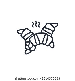 Croissant icon. vector.Editable stroke.linear style sign for use web design,logo.Symbol illustration.