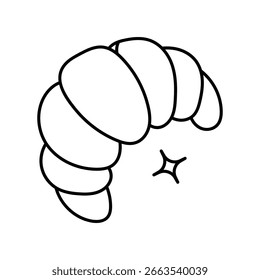 Icono de cruasán con fondo blanco Vector Ilustración de stock