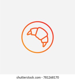 Croissant icon.gradient illustration isolated vector sign symbol