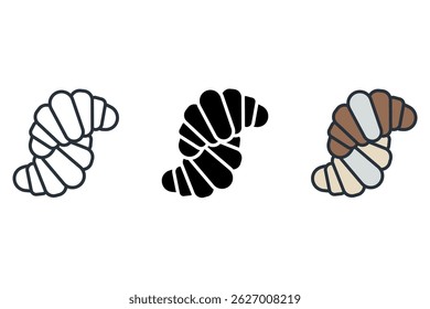croissant icons isolated on White Background. Flat style design