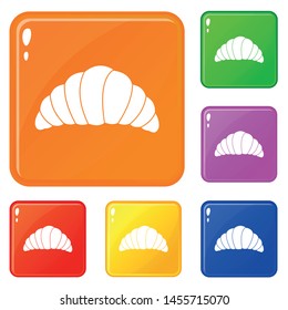 Croissant icons set collection vector 6 color isolated on white background