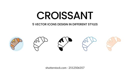 Croissant icons set ready to use vector stock illustration