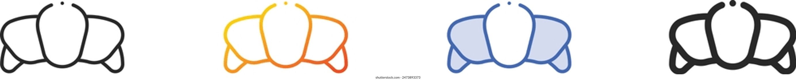 croissant icon.Thin Linear, Gradient, Blue Stroke and bold Style Design Isolated On White Background