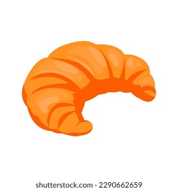 Croissant illustration in color cartoon style. Editable vector graphic design.
