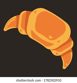 Croissant illustration in flat style, brand illustration, junk food concept