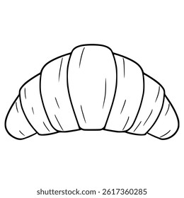 croissant illustration hand drawn outline vector