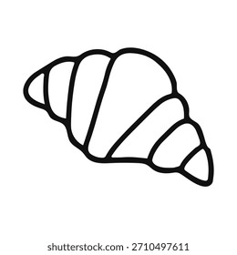 Vector dibujado a mano de la ilustración del croissant