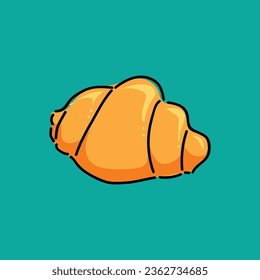 croissant illustration vector design. Green background